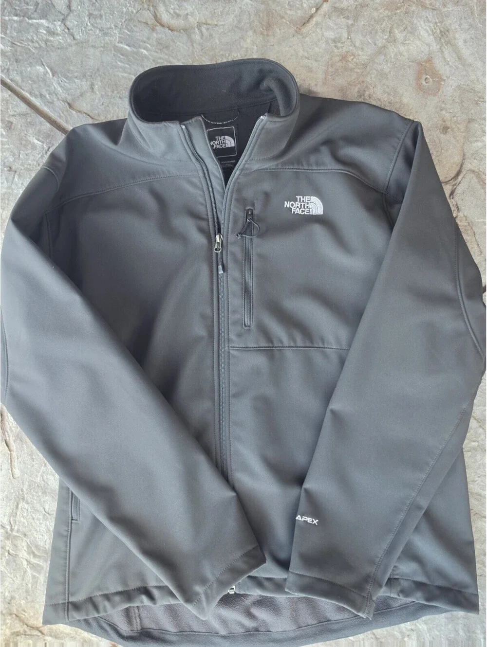 The North Face Men's XXL Apex Bionic Softshell Jacket Black Fleece Full Zip